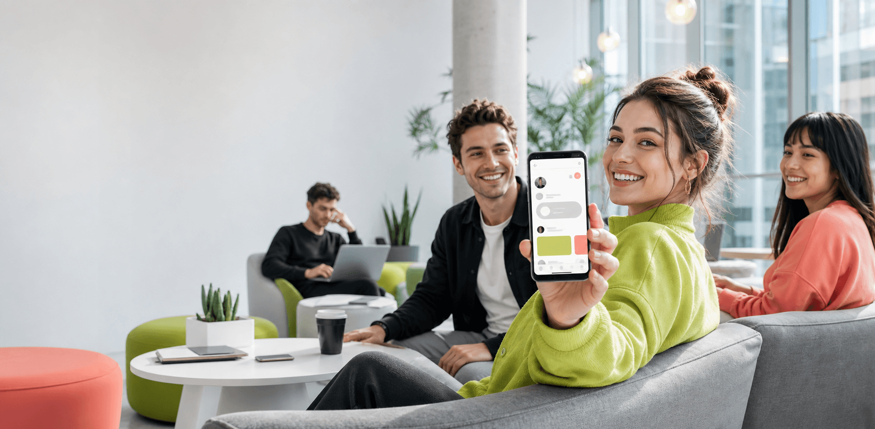 Светлый интерфейс Jobgram с вакансиями, резюме и чатами